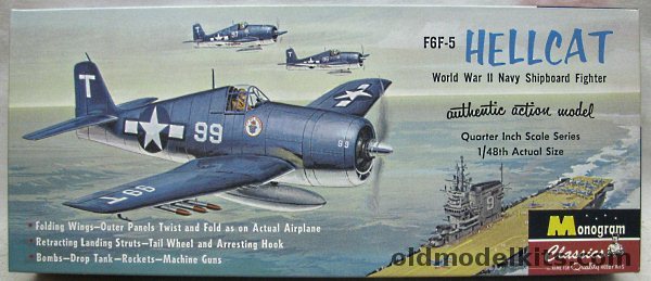 Monogram 1/48 Grumman F6F-5 Hellcat - (F6F5), 85-0080 plastic model kit